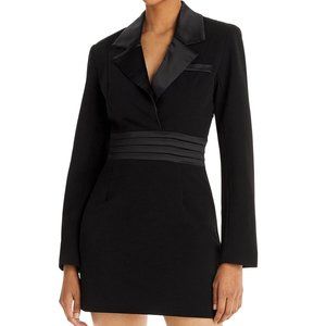 Aqua Women's Mixed Media Short Pleated Mini Dress B4HP